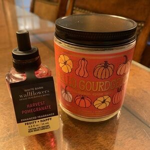 NEW….Bath and Body Works Single Wick Candle and Wallflower Refill….FALL